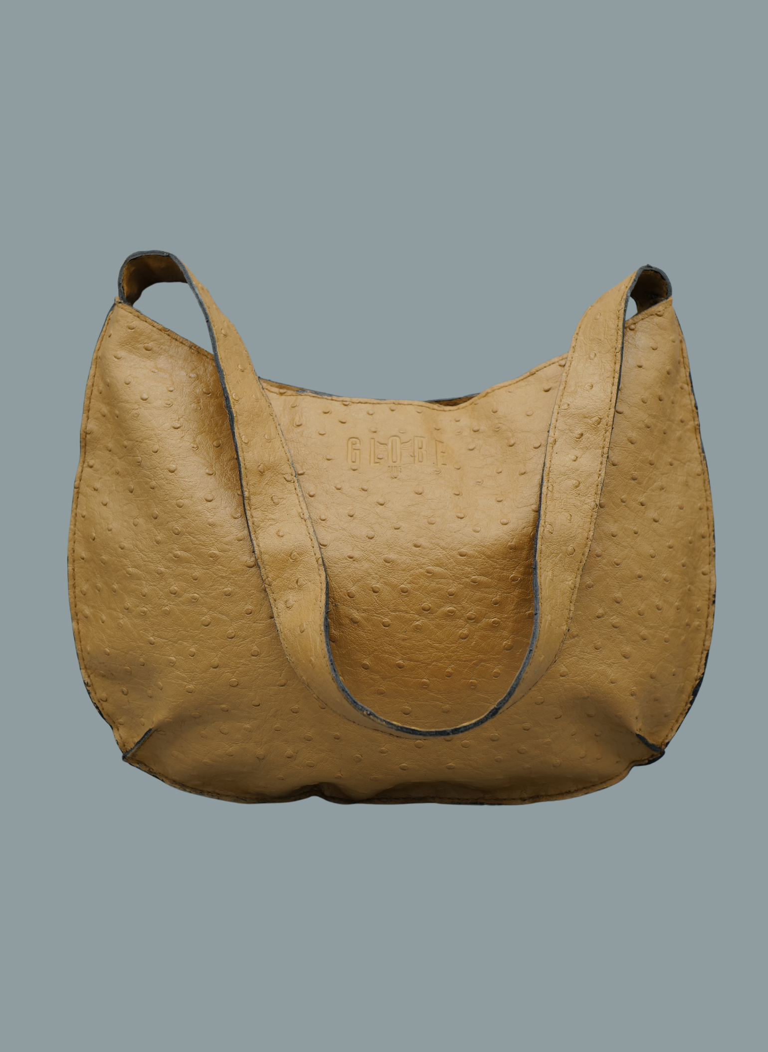 Bolso Pouch Camel de Piel de Avestruz