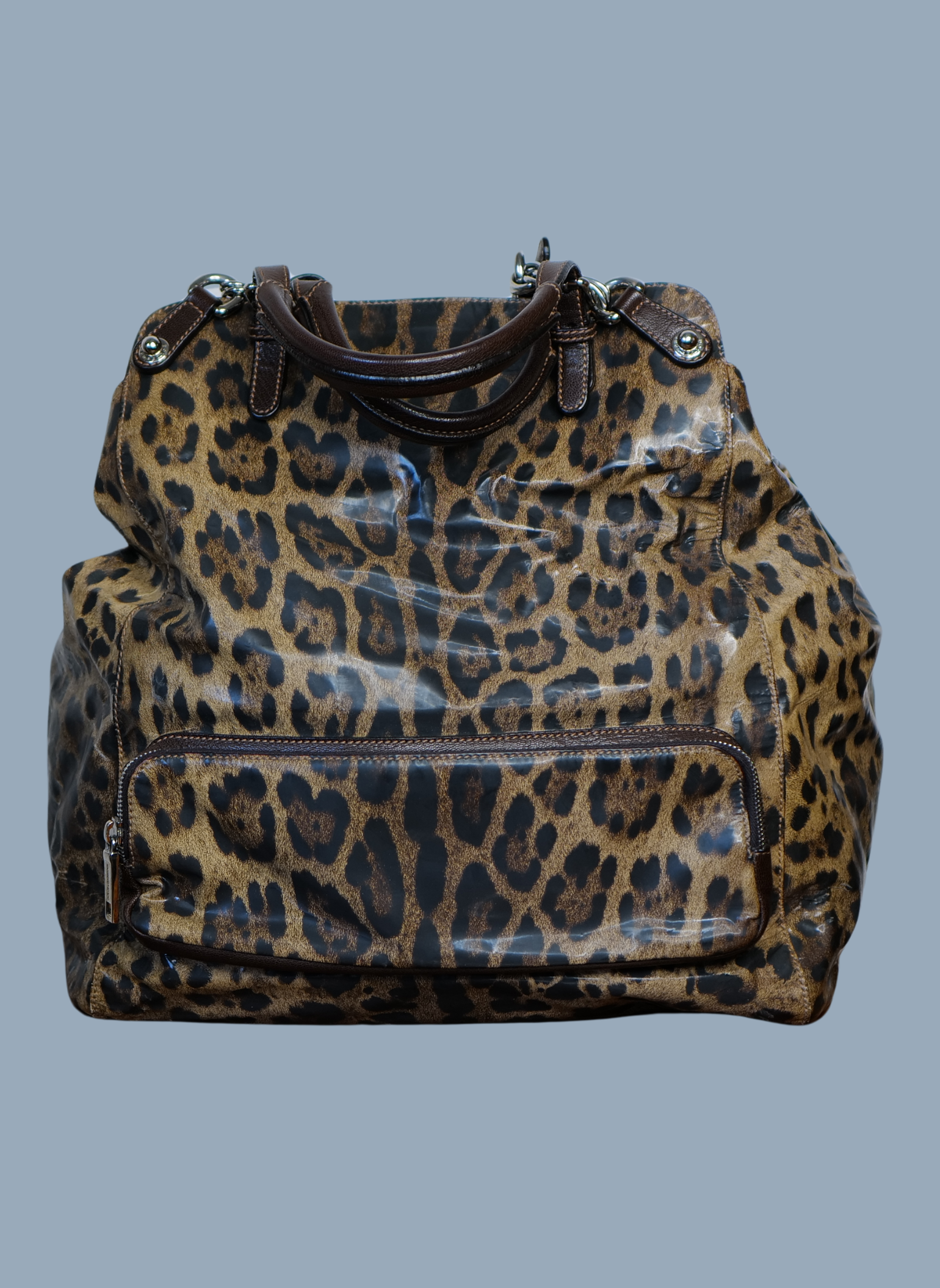 Bolso de Hombro de Charol de Animal Print